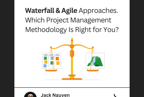 Comparing Waterfall and Agile Approaches Which Project Management Methodology Is Right for You? Mask as decorative image